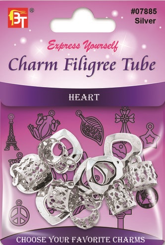 BRAID JEWELRY CHARMS-HEART - SILVER 